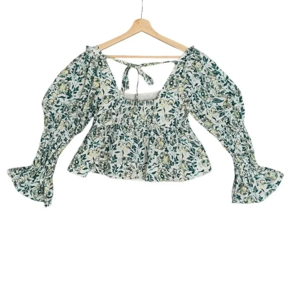 Anthropologie Pilcro Puff Renaissance Long Sleeve Babydoll Blouse Blouse‎ Size S